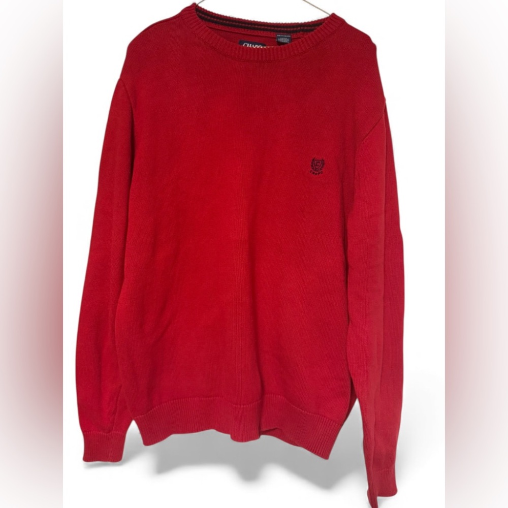 Chaps Men’s Vintage Red Pullover Cotton Chunky Knit Sweater szXXL Grunge Preppy